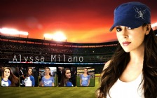 Alyssa Milano wearing a Baseball Cap