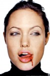 Angelina Jolie with Bleeding Lips