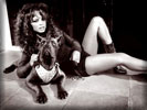 Christina Milian with a Dog, Black & White