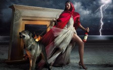 Eva Mendes for Campari with a Wolf