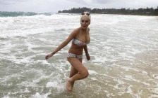 Lindsay Lohan in Bikini on the Beach