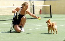 Maria Sharapova with a Dog
