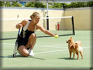 Maria Sharapova with a Dog
