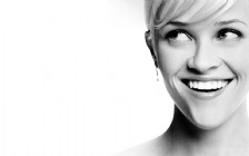 Reese Witherspoon, Face, Smile, Black & White
