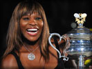 Serena Williams with Australian Open trophy