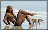 Serena Williams with a Dog