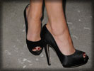 Amber Heard, Feet, Peep Toes, Black Shoes, High Heels