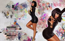 Nicki Minaj in a Black Dress