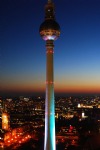 Fernsehturm TV Tower at Night, Skyline, Berlin