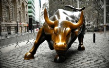 Charging Bull Bronze Sculpture, New York
