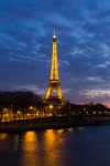 Eiffel Tower at Night, Paris. River