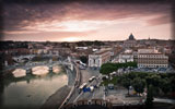 Rome Panorama, River, Bridge, Italy