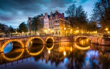 Canal in Amsterdam, Bridge