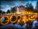 Canal in Amsterdam, Bridge