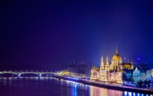 Hungarian Parliament Building, River Danube, Margaret Bridge, Budapest