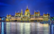 Hungarian Parliament Building, River Danube, Budapest, HDR