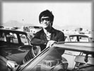 Bruce Lee wearing sunglasses, Black & White