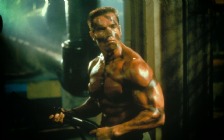 Arnold Schwarzenegger in the movie "Commando" as John Matrix