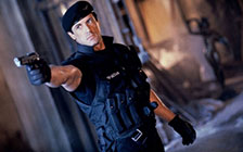Sylvester Stallone in the movie "Demolition Man"