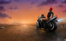 Girl on a Motorbike