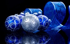 Christmas Baubles, Blue & Silver