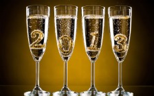 Glasses with Champagne, New Year, 2013