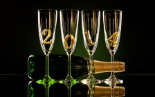 Glasses with Champagne, New Year, 2014