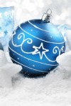 Christmas Baubles, White & Blue