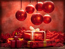 Red Christmas Baubles, Presents