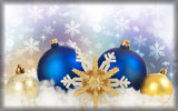 Christmas Baubles, Gold & Blue