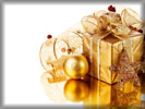 Gold Christmas Bauble & Present