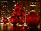 Red Christmas Baubles in New York