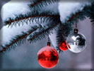 Christmas Baubles on a Pine Tree