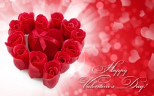 Happy Valentine's Day, Red Heart, Roses