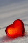 Valentine's Day, Red Heart on the Snow