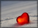 Valentine's Day, Red Heart on the Snow
