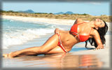Denise Milani in Bikini on the Beach