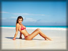 Nina Agdal in Bikini on the Beach