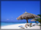 Beach And Sea, White Sand, Hut, Paradise Island, Maldives