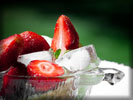 Strawberry with Ice Cubes