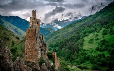 The "Vovnushki" Tower Complex, Mountains, Ingushetia, North Caucasus, Russia