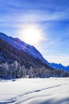 Mountains, Snow, Sunlight