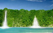 Waterfalls on the beach