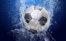 Football, Ball, Water, Splash