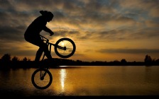 Cycling, Silhouette, Sunset