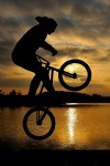 Cycling, Silhouette, Sunset