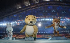 Sochi 2014 Winter Olympics Opening Ceremony, Mascots: Hare, Polar Bear & Leopard