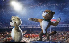 Sochi 2014 Winter Olympics Opening Ceremony, Mascots: Polar Bear & Leopard