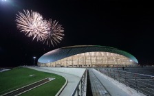 Sochi 2014 Winter Olympic Games: "Bolshoy Ice Dome" Arena at Night, Fireworks