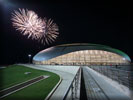 Sochi 2014 Winter Olympic Games: "Bolshoy Ice Dome" Arena at Night, Fireworks